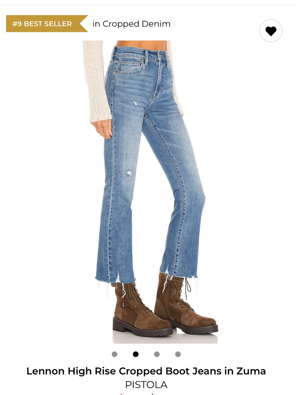 Pistola Lennon High-Rise Cropped Boot Jeans in Zuma Blue